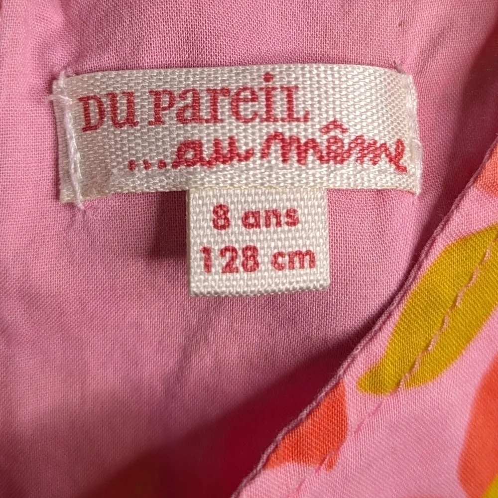 Du Pareil Au Meme pink orange yellow citrus fruit print summer dress 8